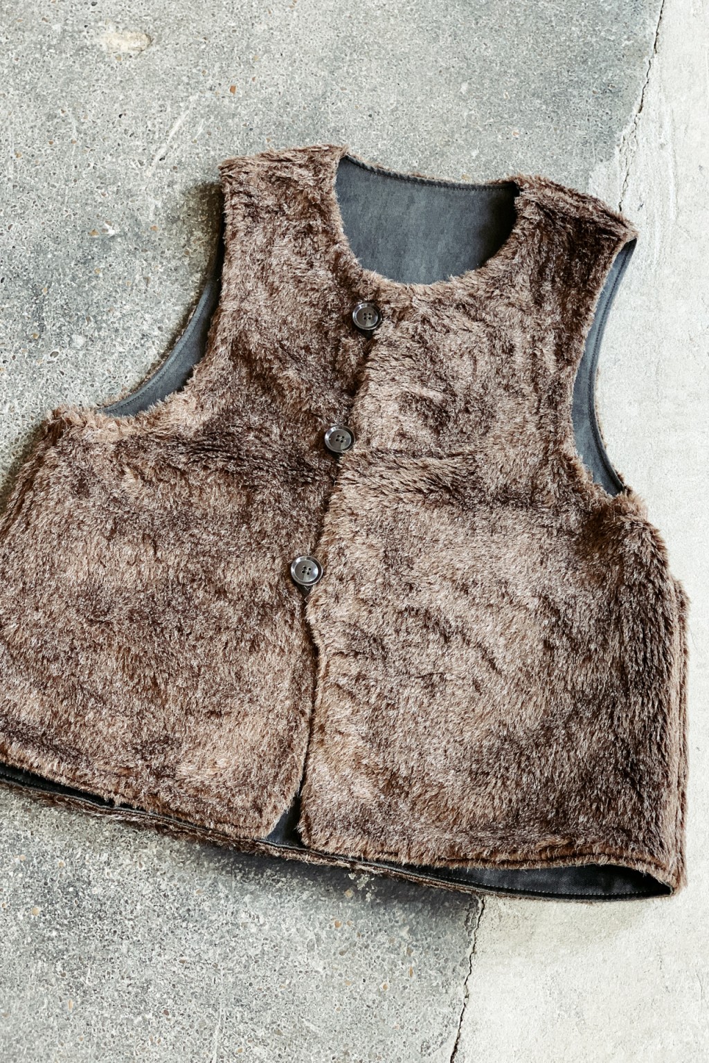 Engineered Garments Over Vest Dark Olive Coated Twill - Made in