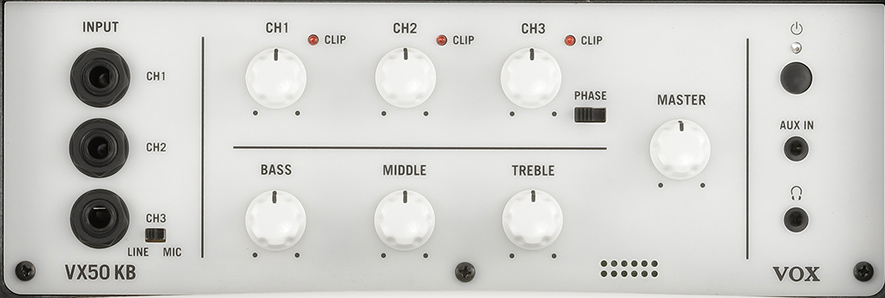 Nutube搭載、50W 出力の真空管キーボード・アンプ VOX VX50KB