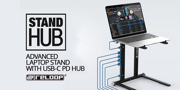 Reloop Stand Hub | 電源供給可能な USB-C ハブ搭載多機能ラップトップ