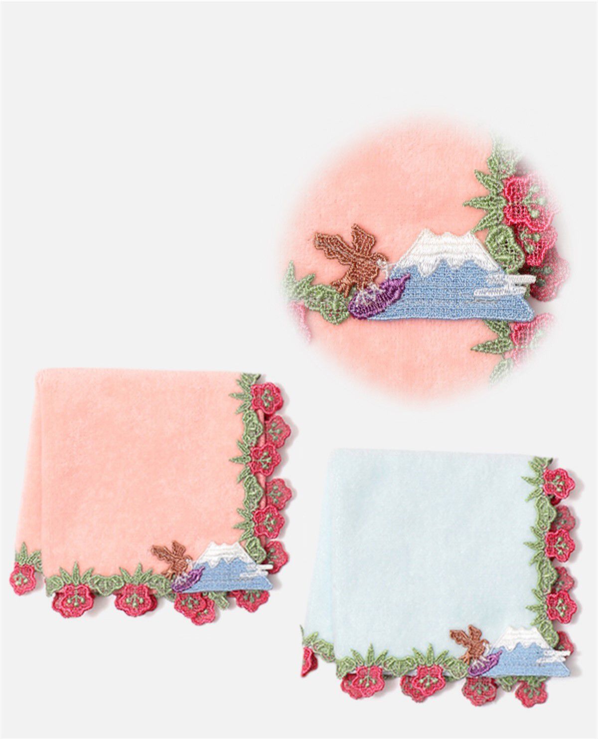 一富士二鷹三茄子 レース シーズン タオルハンカチ セット｜近沢レース