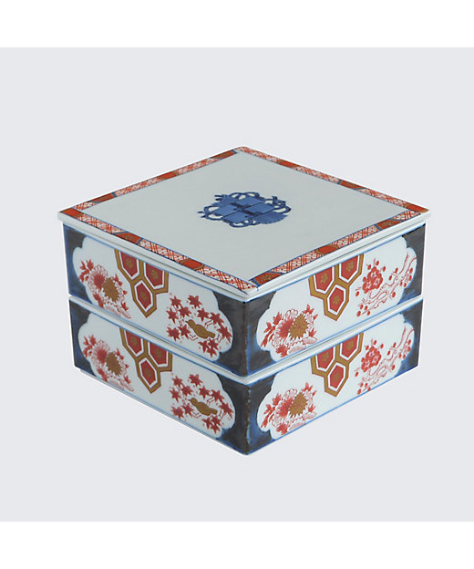 二段重 ゴールド 巻物四君子 | ARITA PORCELAIN LAB/アリタポーセリン