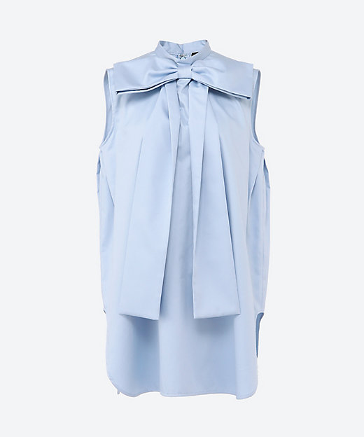 ボトルネックロングリボンコットンブラウス YCB－225－480