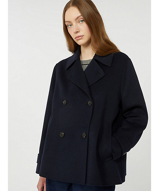 ファンティーノ ウール ブレンド ダブルブレスト ピーコート