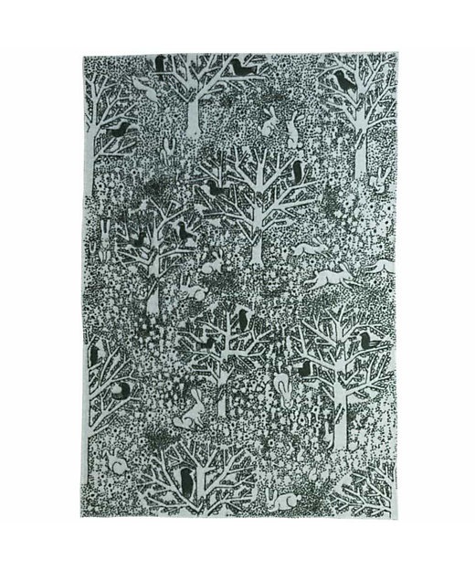 ウールシングルブランケット rabbits play，birds