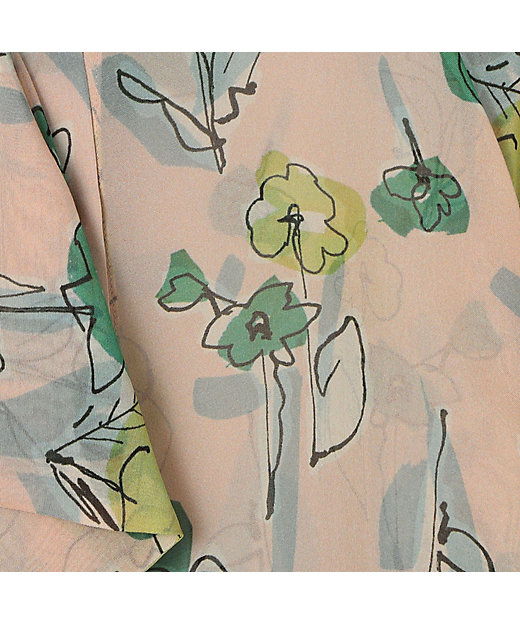 リンズフラワープリント ボウタイブラウス | maison TOMORROWLAND