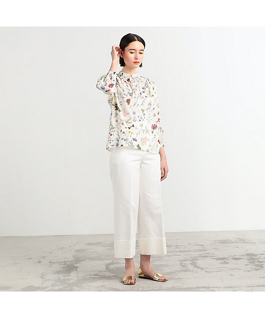 ボタニカルリベルラプリント ボウタイブラウス | maison TOMORROWLAND