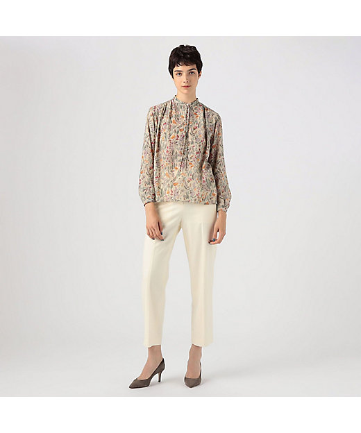 オーマリーフプリント ストリングボウタイブラウス | maison