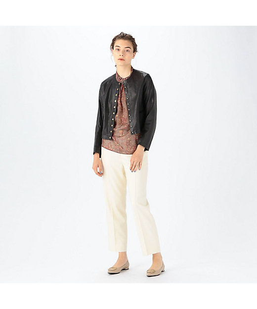 ライトセミベジタブルレザー ノーカラージャケット | maison