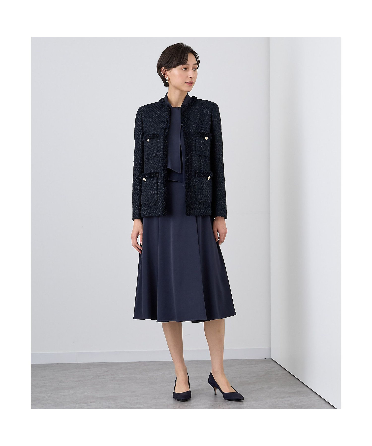 Eternal Line 2024】ミックスツイードロングノーカラー