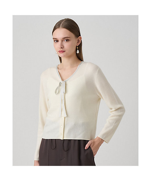 ステップビジューVネックカーディガン | ANAYI/アナイ | 三越伊勢丹