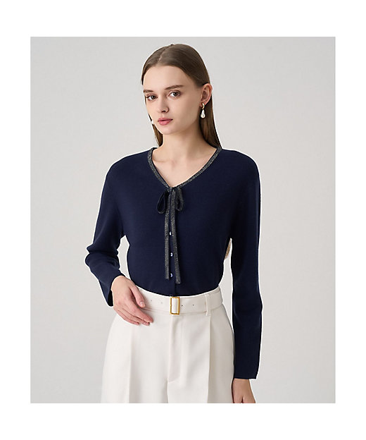 ステップビジューVネックカーディガン | ANAYI/アナイ | 三越伊勢丹