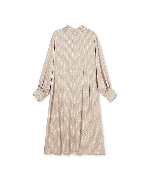 モノグラムプリント フロンタブルボウタイワンピース | maison