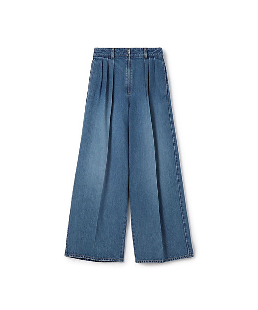 コットンデニム タックワイドパンツ | maison TOMORROWLAND/メゾン