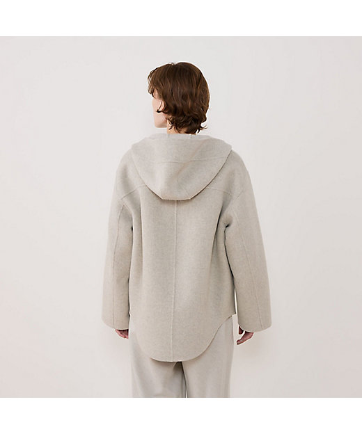 ウールカシミヤダブルフェイス フーデッドショートコート | GALERIE