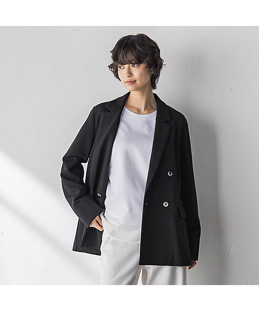 えらべるSET UP】叶えるダブルブレストジャケット≪手洗い可能