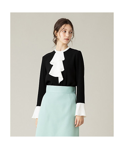 LOULOU WILLOUGHBY】ラッフルスタンドブラウス