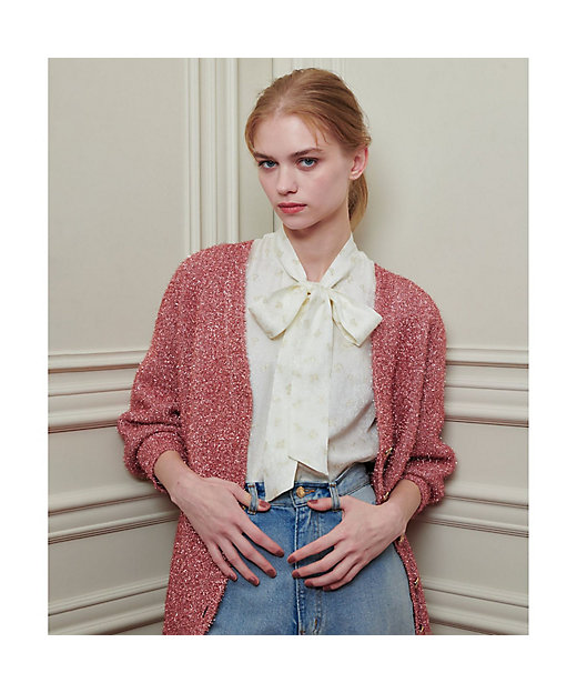 LOULOU WILLOUGHBY】フィルムラメミドルカーディガン