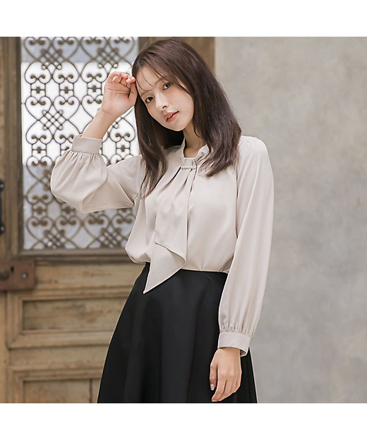 パール付きボウタイブラウス≪洗濯機で洗える≫ | QUEENS COURT（Women