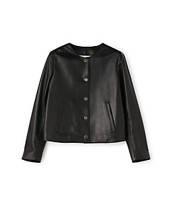 レザー ノーカラー ジャケット ”Mignon