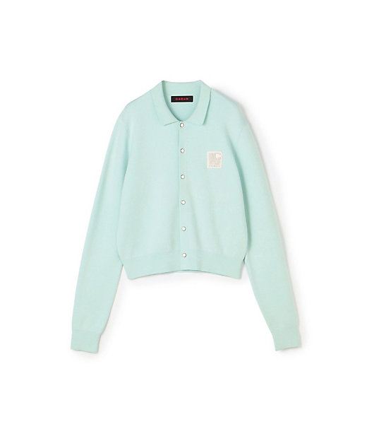 コットンカシミヤ パールロゴポロカーディガン | CABaN/キャバン