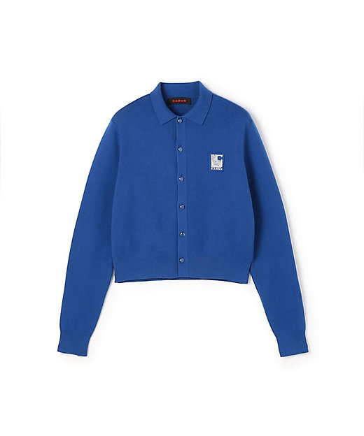 コットンカシミヤ パールロゴポロカーディガン | CABaN/キャバン