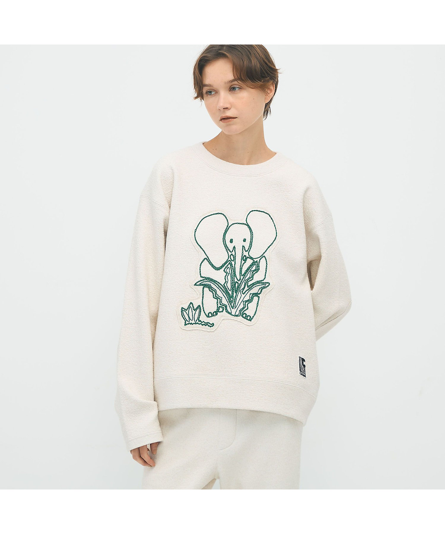 CABaN ウールコットンダブルフェイス エンブロイダリープル