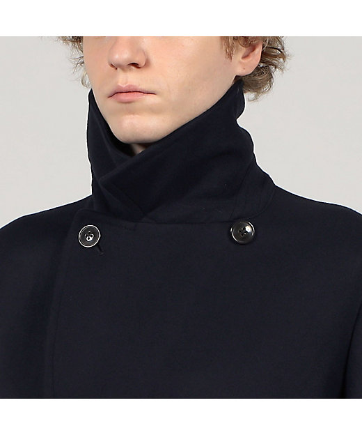 ウールメルトン ダブルフェイス ダブルブレステッド 6B コート