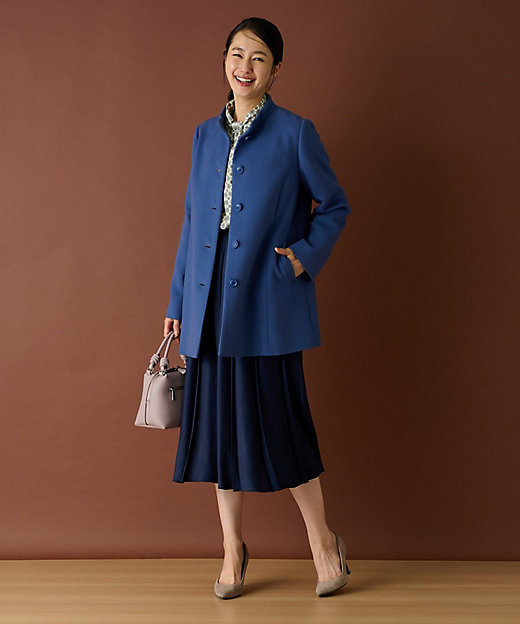 カシミヤスタンドカラーコート【深喜毛織 】 | Leilian (Women