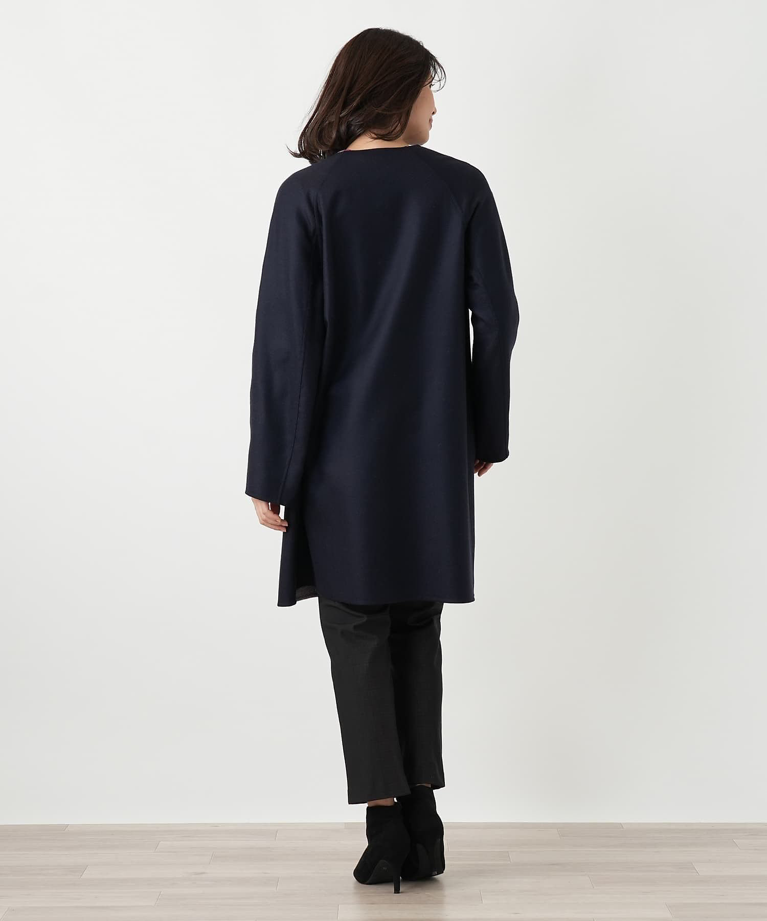 リバーシブルノーカラーコート【Leilian WHITE LABEL