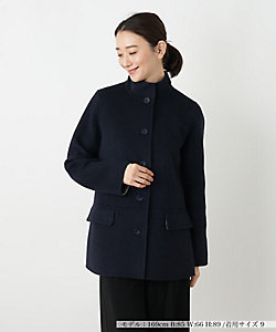 カシミヤスタンドカラーコート【深喜毛織 】 | Leilian plus house