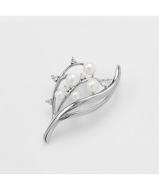 すずらん 淡水パール ブローチ VBPV5092 PF | VENDOME