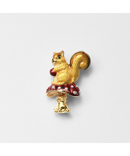 リス＆キノコ ブローチ VBRV4663＿＿R2 | VENDOME BOUTIQUE