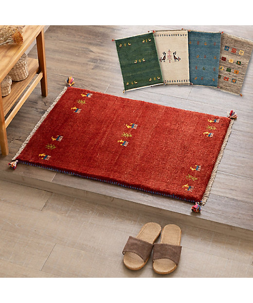 ☆ペルシャ手織りギャッベ 玄関マットMサイズ 12 | 三越伊勢丹