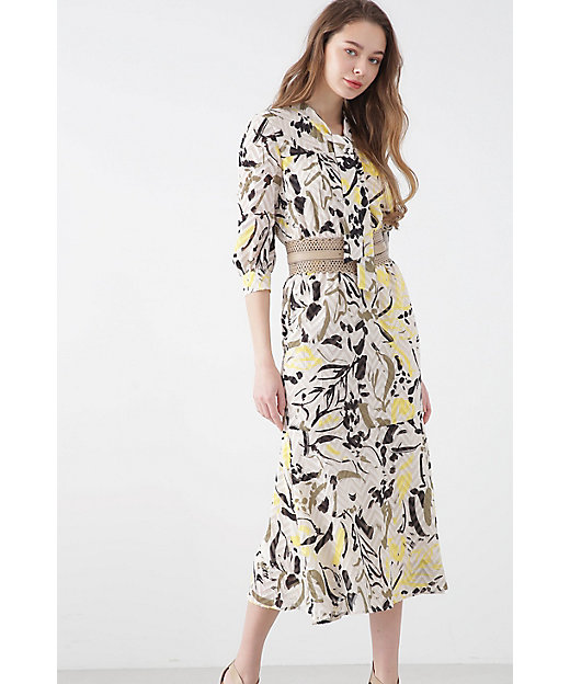 オプティカルフラワープリントワンピース（0313140461