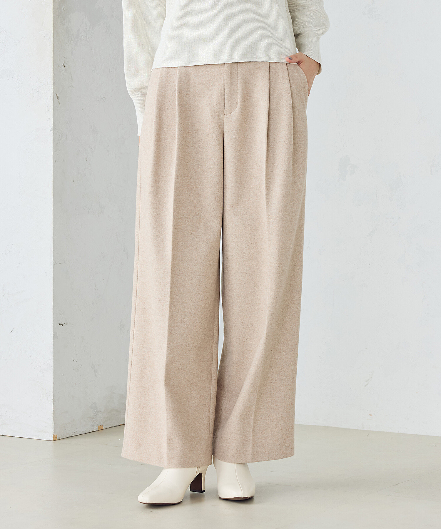 フラノ調ジャージー ワイドパンツ（1252PI11） | COMME CA ISM