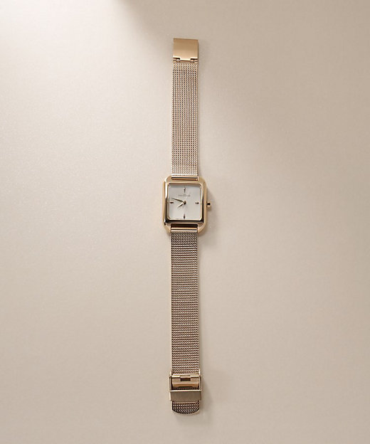 RGスクエアメッシュベルト ウォッチ（ゴールド