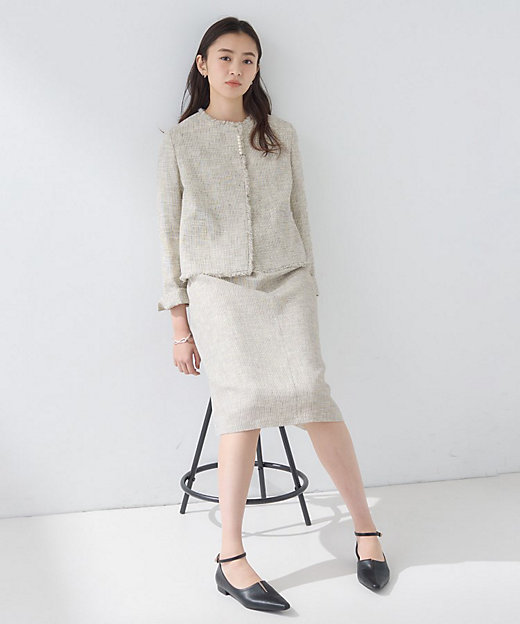 軽量／セレモニー／SETUP可能】ストレッチツイードジャケット