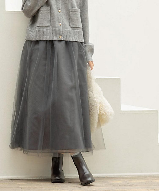 チュールイージーギャザースカート【洗濯機OK