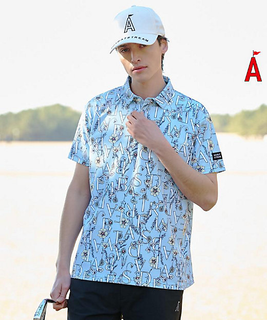 吸水速乾】UVフラワータイポ半袖ポロシャツ（2002570309