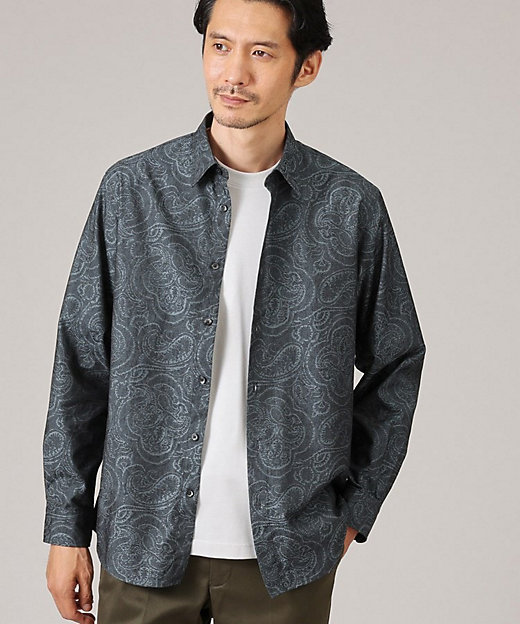 ジャカード織】ペイズリー総柄 シャツ（2002272516