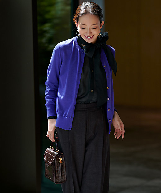 見上愛さん着用／洗える】シアービエラ ボウタイ ブラウス