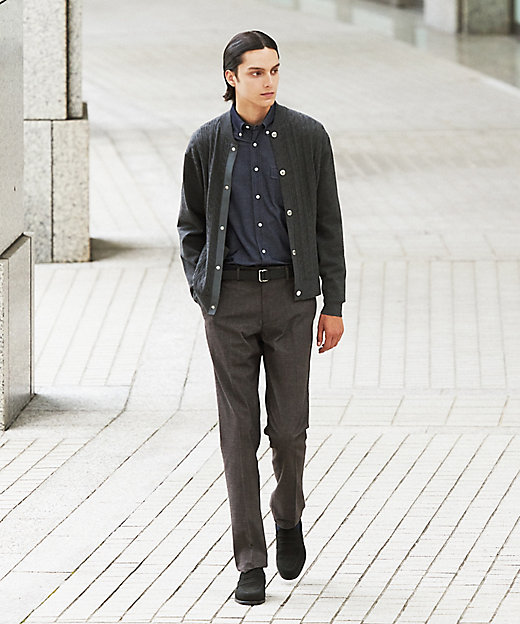 ストレッチ性 ／ イージーケア】【FLEX YARN】ケーブルニット