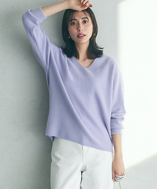 洗える】ウールカシミヤ Vネック ニット（KRWOSW0653