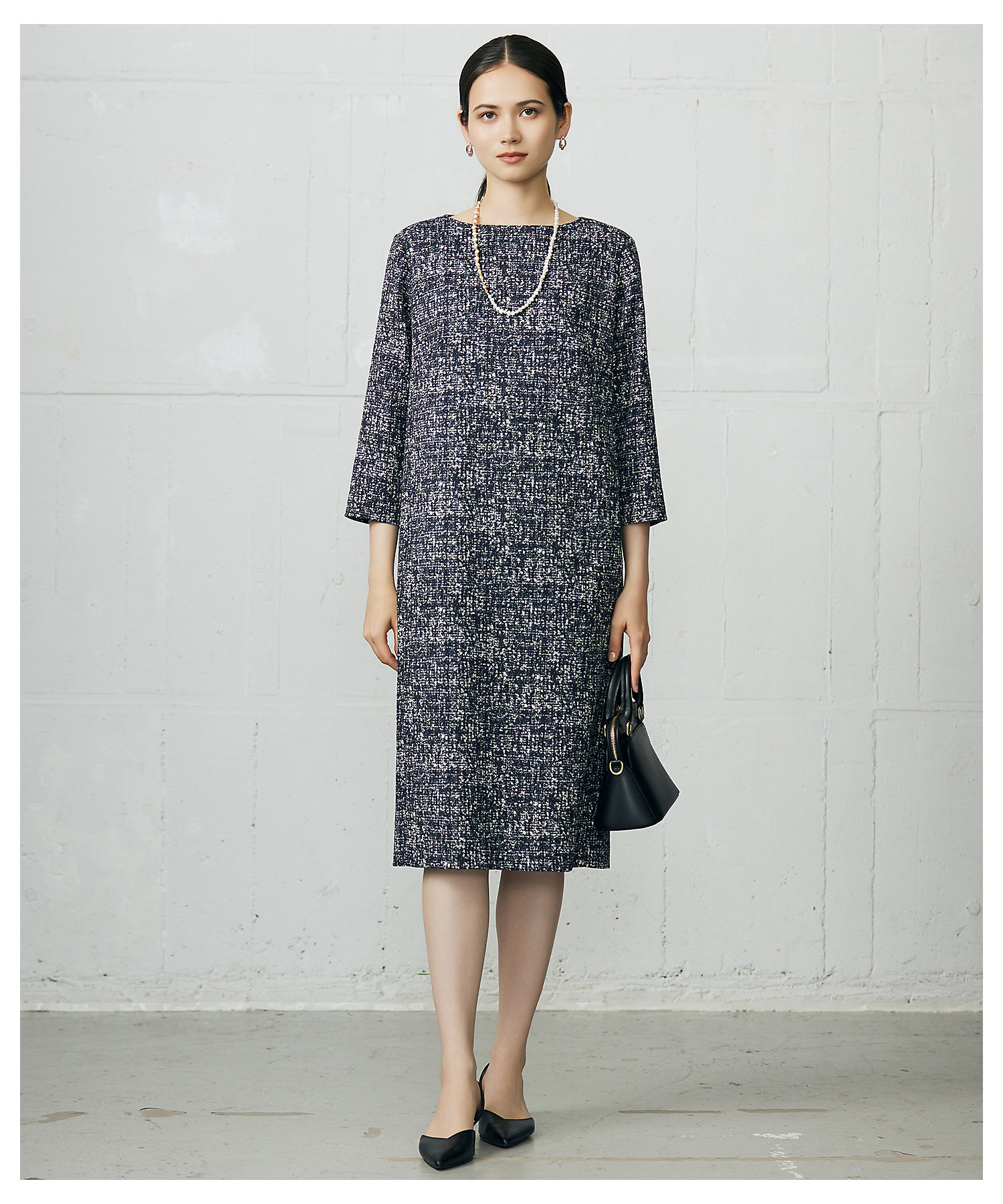 プリントジャカードストレッチ ワンピース（OPWMSW0413