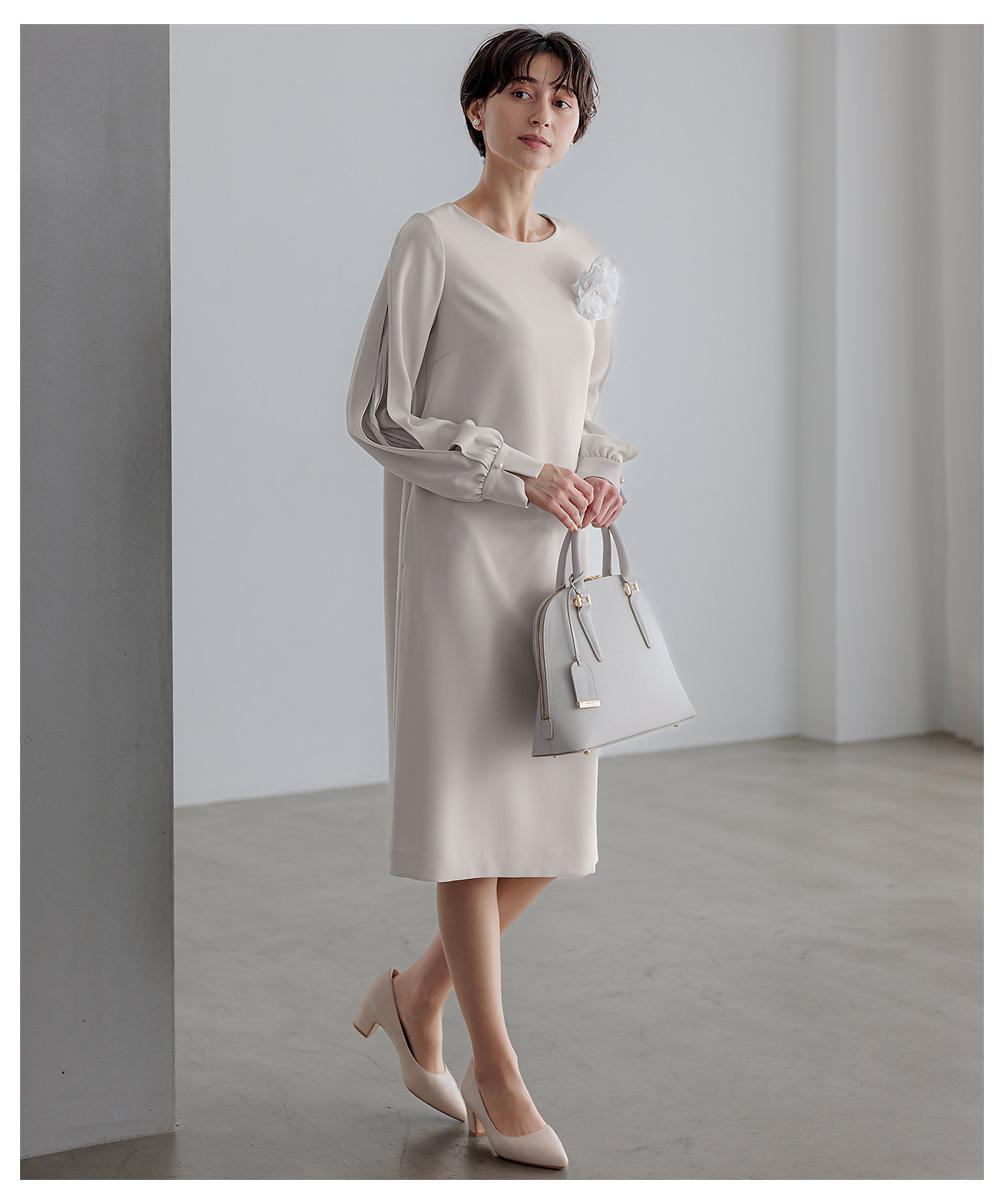 セットアップ対応】トリアセダブルジョーゼット スリットシフォン