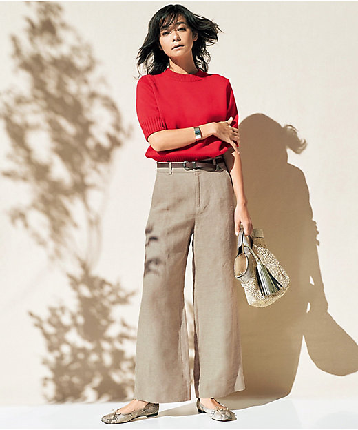 中村アンさん着用】LIBECO ラフリーリネンワイドパンツ（検索