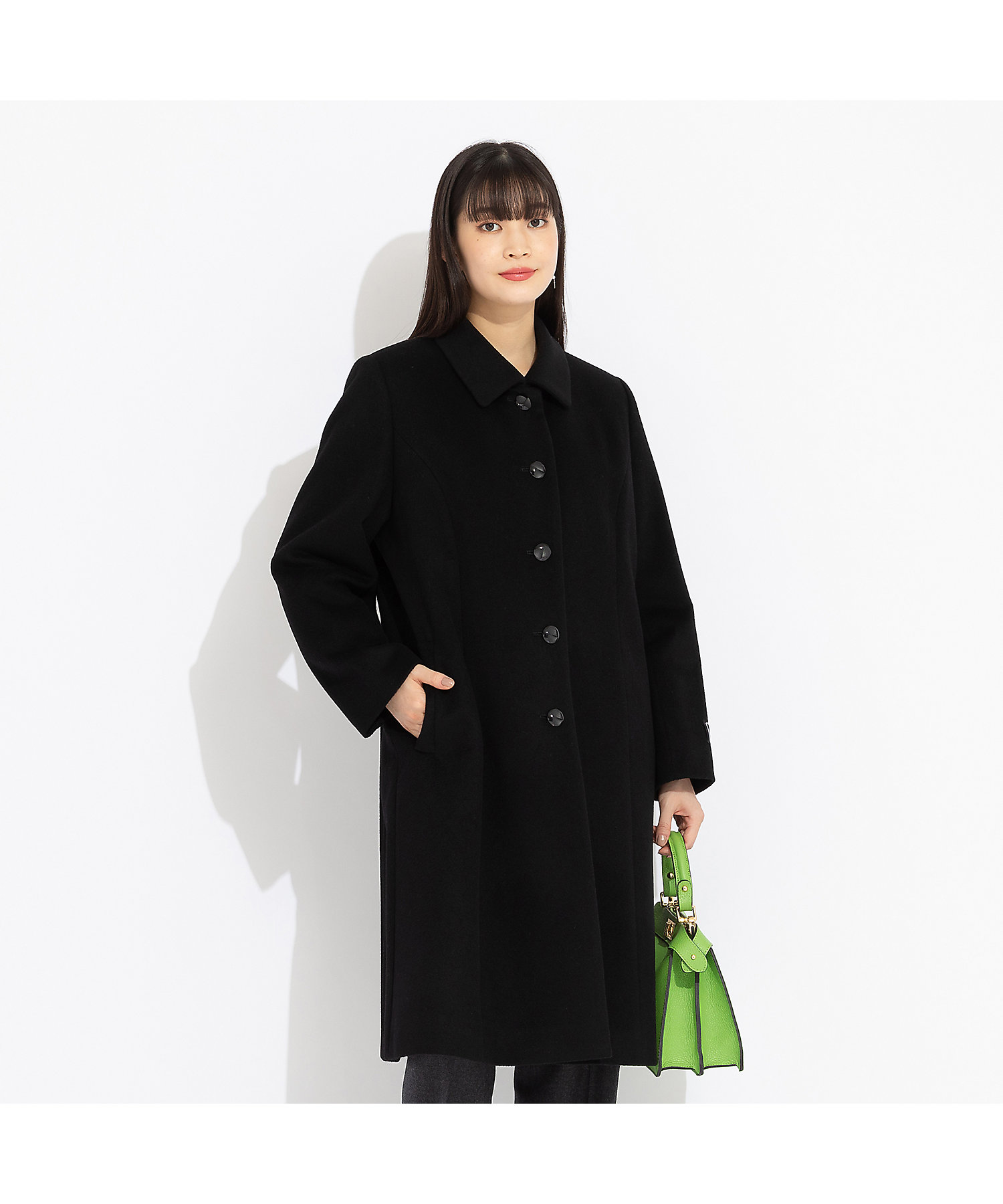 Selection】ピュアカシミヤ ステンカラーコート