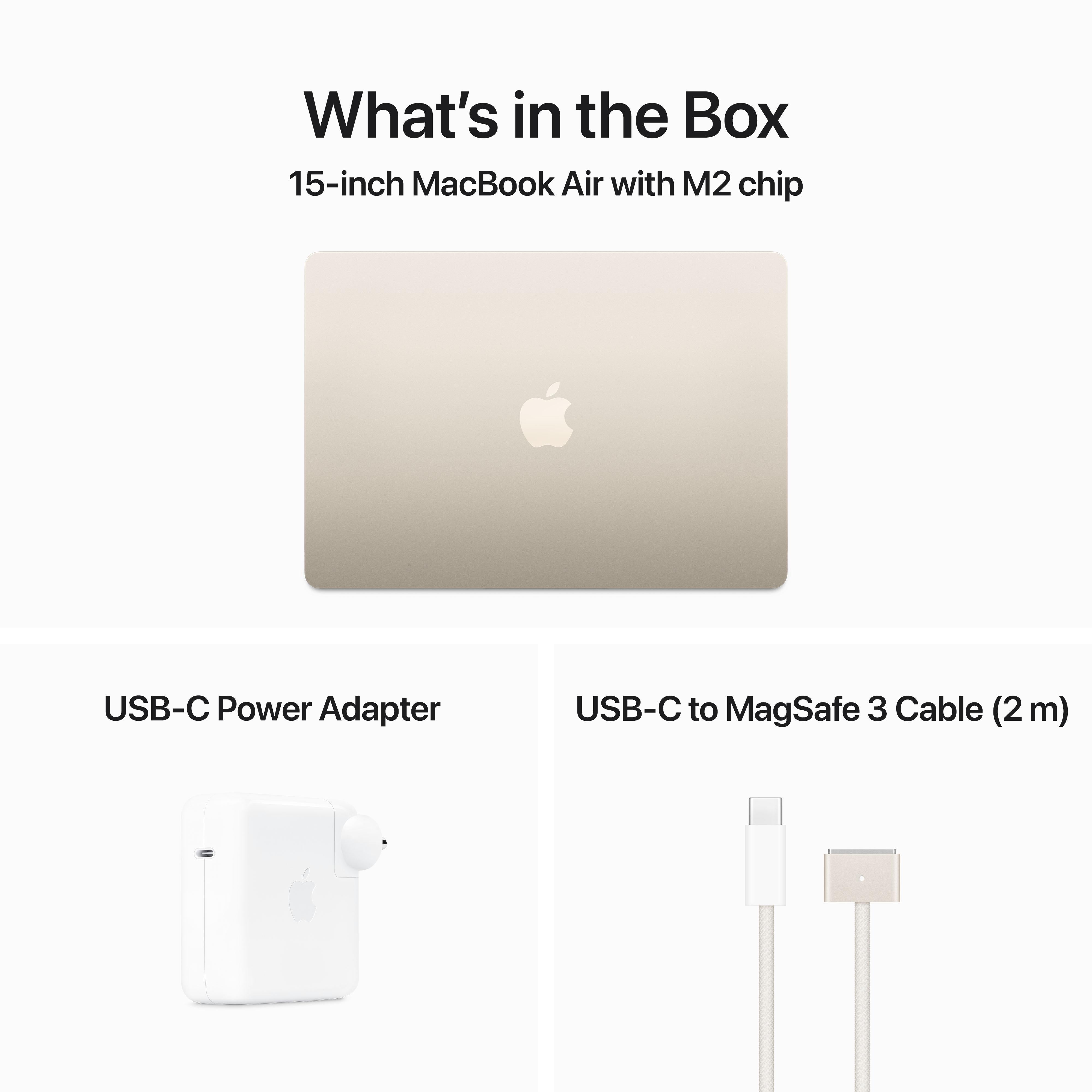 MacBook Air 15 inch | M2 Chip, 8GB, 512GB | Starlight