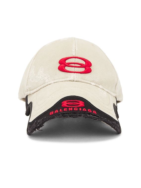 Balenciaga Double Unity Cap in Beige & Red | FWRD