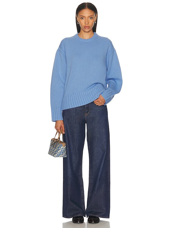 Guest In Residence Cozy Crew Cashmere Sweater in French Blue | FWRD